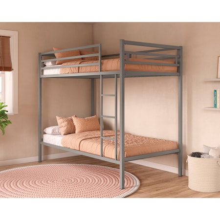 Sauder Boulevard Cafe Metal Bunk Bed Grey , Sturdy, powder coated metal construction for durability 430362
